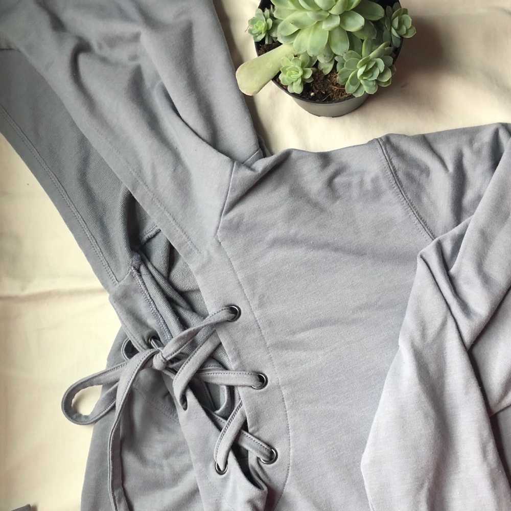 Express Lace-Up Crop Hoodie